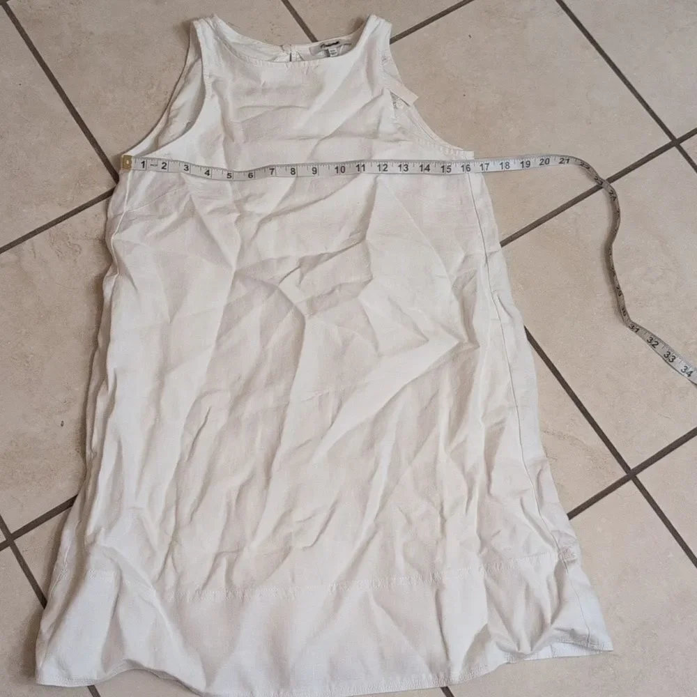 NWT Madewell Linen Dress White Shift Mini With pockets Size XXS - Picture 8 of 13